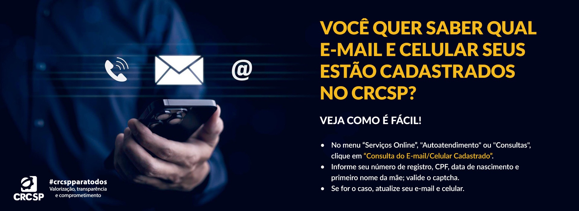 Consulta E-mail e Celular